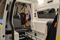 Ds Innere eines Krankentransportwagens